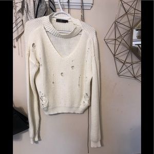 Misguided distressed sweater